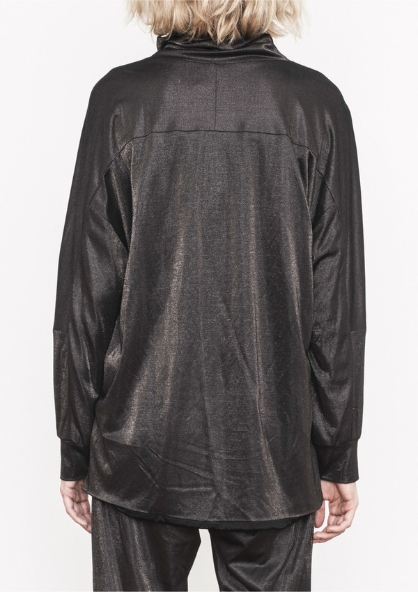 Berenik BLACK GOLD SHEEN TURTLENECK BLOUSE Berenik BLACK GOLD SHEEN TURTLENECK BLOUSE