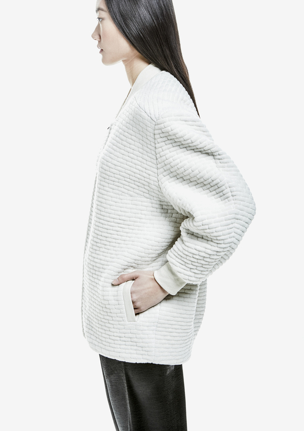 Berenik Pilot Jacket Zip Quilted Fleece - White Quilt Berenik Pilot Jacket Zip Quilted Fleece - White Quilt