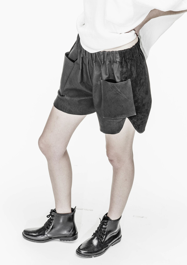 Berenik Shorts Real Leather Pig - Black Berenik Shorts Real Leather Pig - Black
