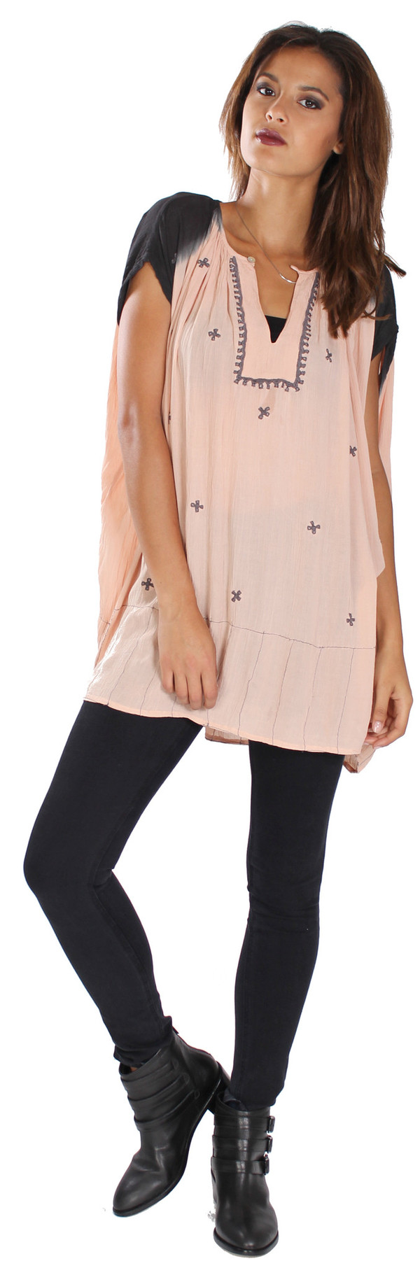Hazel Embroidered Tie Dye Tunic Hazel Embroidered Tie Dye Tunic