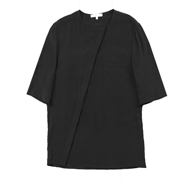 Vincetta Black Asymmetrical Placket shirt Vincetta Black Asymmetrical Placket shirt