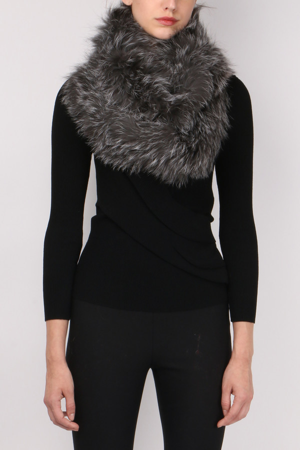Jocelyn Fur Silver Fox Sections Scarf Jocelyn Fur Silver Fox Sections Scarf