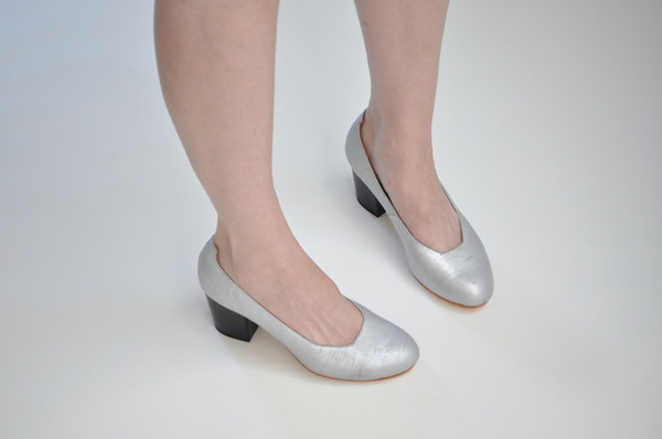 The Palatines Shoes saturo pump - textured silver leather The Palatines Shoes saturo pump - textured silver leather
