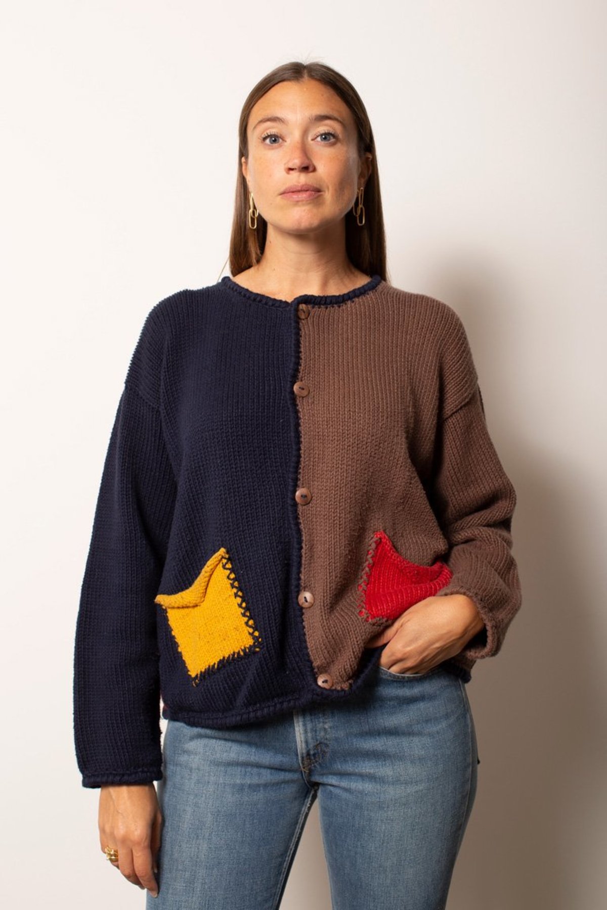 colorblocked cardigan