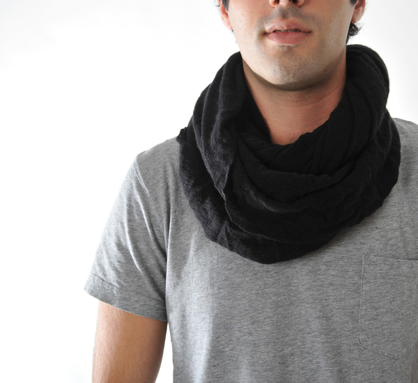 Eggplant Cashmere Tube Scarf by Botto Giuseppe Eggplant Cashmere Tube Scarf by Botto Giuseppe