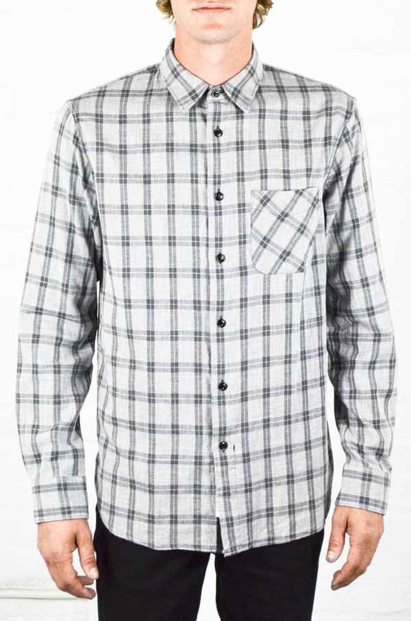 Men's Rag and Bone Grey Check Beach Shirt Men's Rag and Bone Grey Check Beach Shirt