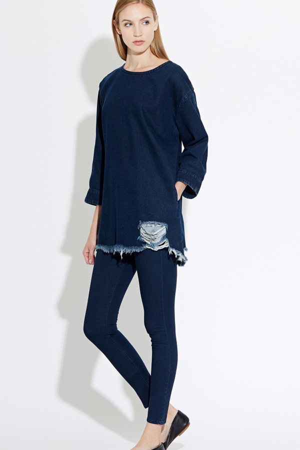 WAVEN Eira Denim Shirt Dress- Hel Blue WAVEN Eira Denim Shirt Dress- Hel Blue