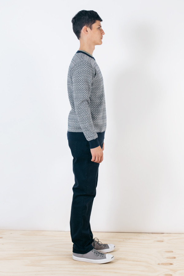Men's Barque Crosshatch Sweater Navy Men's Barque Crosshatch Sweater Navy