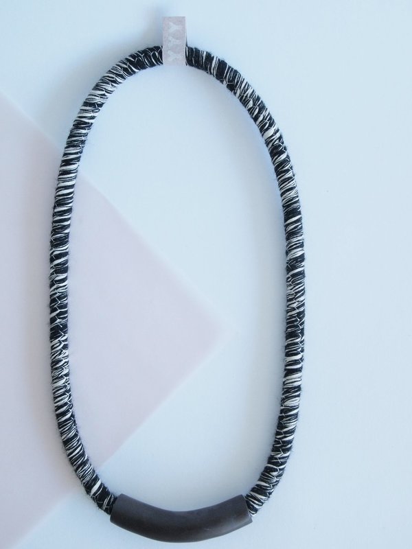 YYY short tube necklace on variegated cord YYY short tube necklace on variegated cord