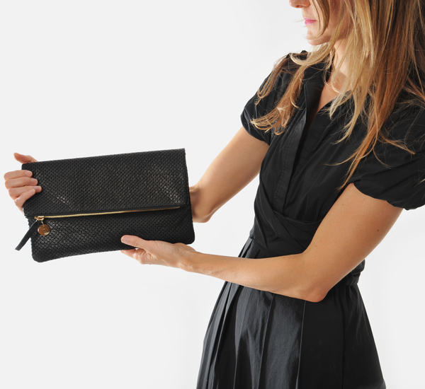 Clare V. Black Cube Foldover Clutch Clare V. Black Cube Foldover Clutch
