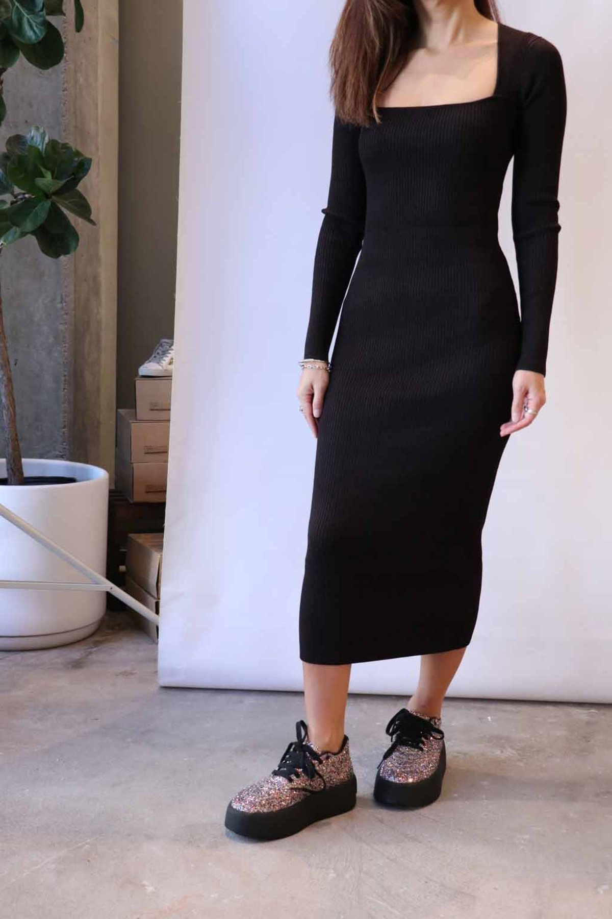 Ganni Melange Knit Dress - Chicory 