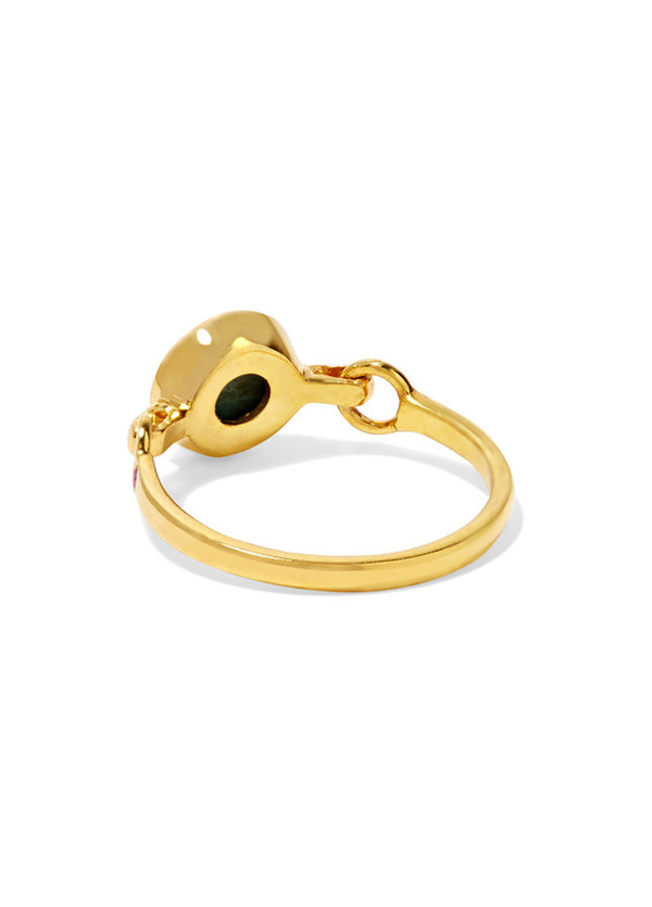 Scosha Rio gold-plated turquoise and ruby ring Scosha Rio gold-plated turquoise and ruby ring