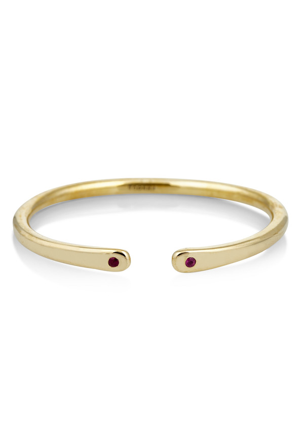 Scosha Brass open cuff with rubies Scosha Brass open cuff with rubies