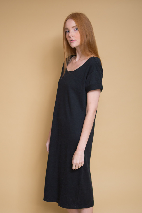 Ali Golden Roll Sleeve T-Shirt Dress - Black Ali Golden Roll Sleeve T-Shirt Dress - Black