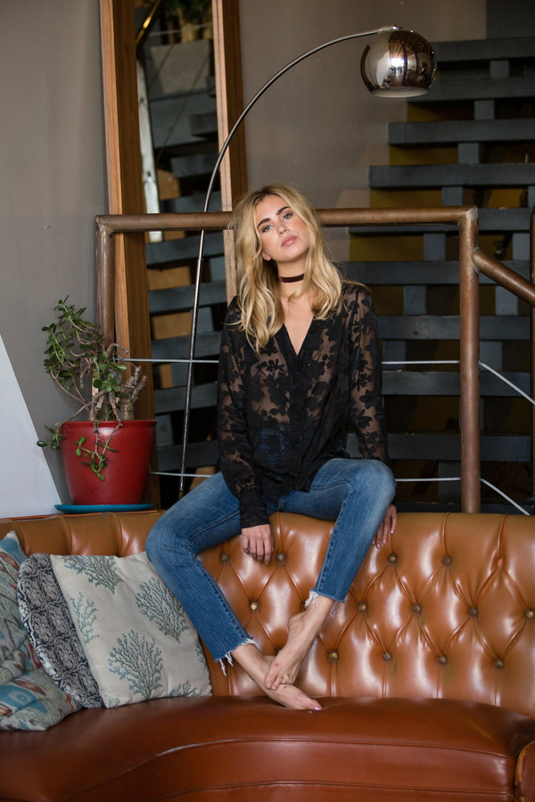 BETWEEN TEN Cypress Blouse - Black Floral BETWEEN TEN Cypress Blouse - Black Floral