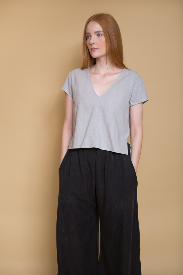 Ali Golden V-Neck Top - Grey Ali Golden V-Neck Top - Grey