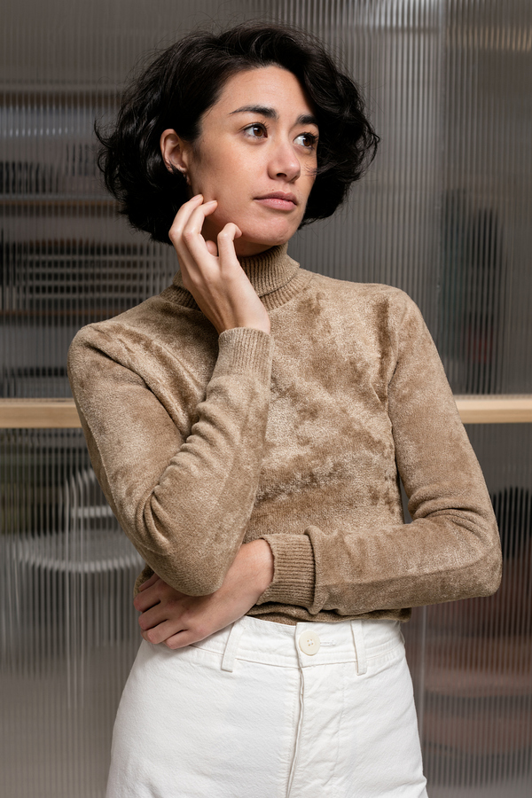 Creatures of Comfort Shrunken Turtleneck - khaki chenille Creatures of Comfort Shrunken Turtleneck - khaki chenille