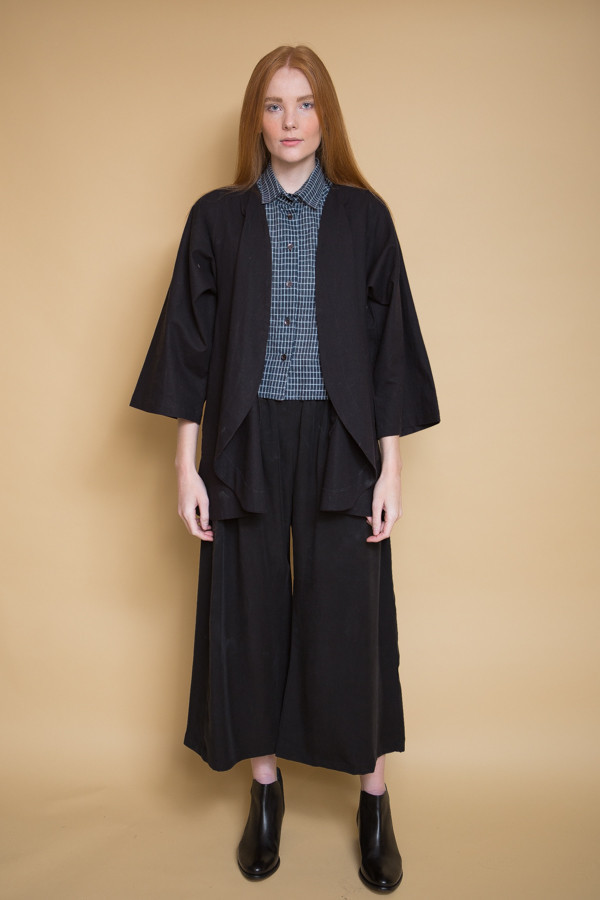 Micaela Greg Grid Piece Sleeve Button Up Micaela Greg Grid Piece Sleeve Button Up