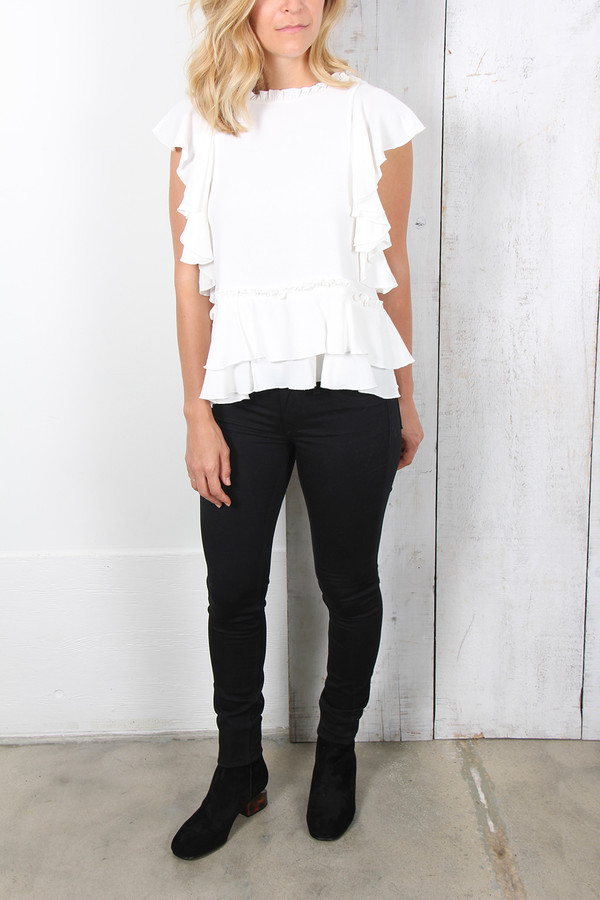 Apiece Apart HACIENDA RUFFLE SLEEVE TOP Apiece Apart HACIENDA RUFFLE SLEEVE TOP