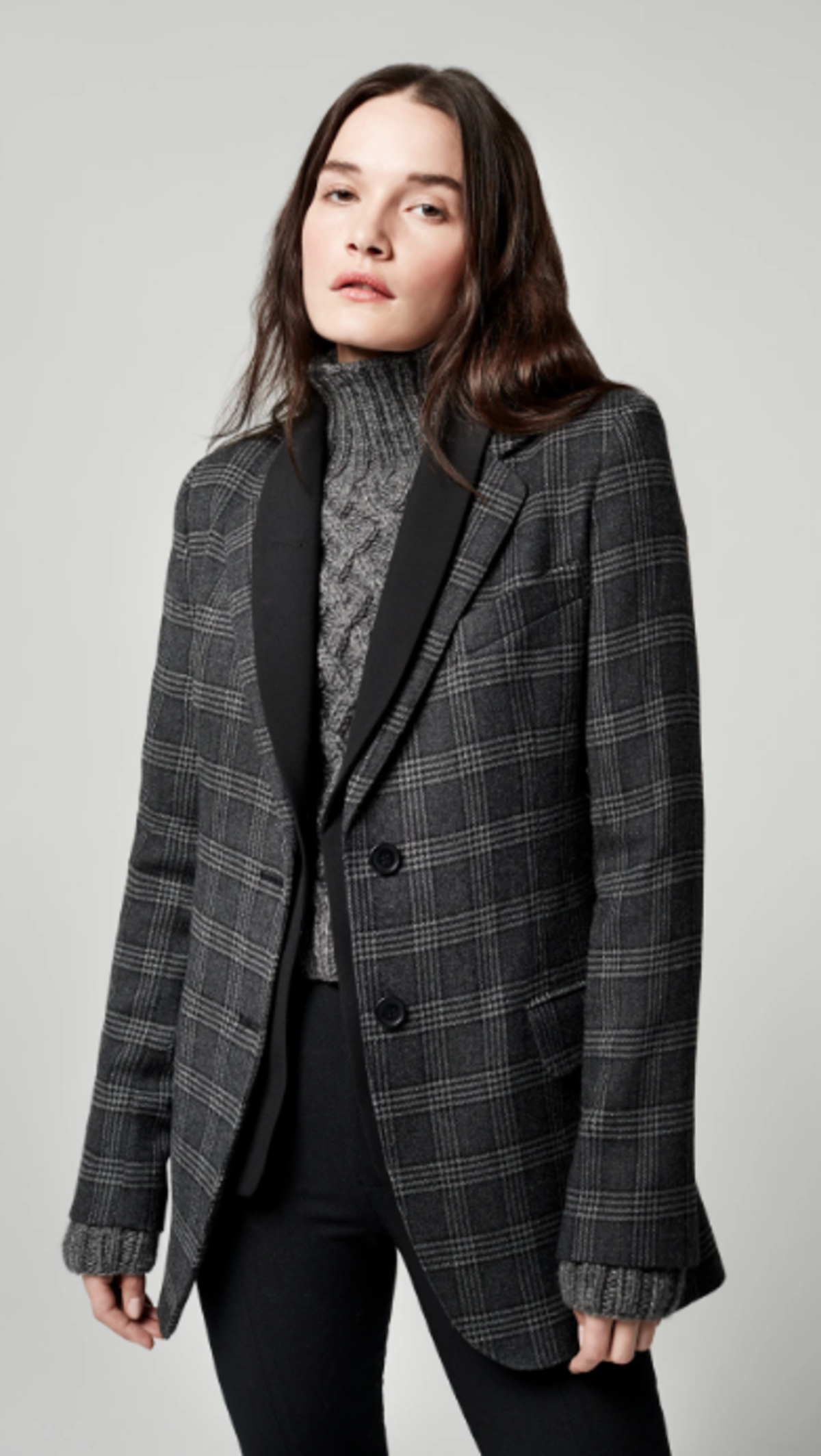 Smythe Double Collar Blazer - Charcoal 