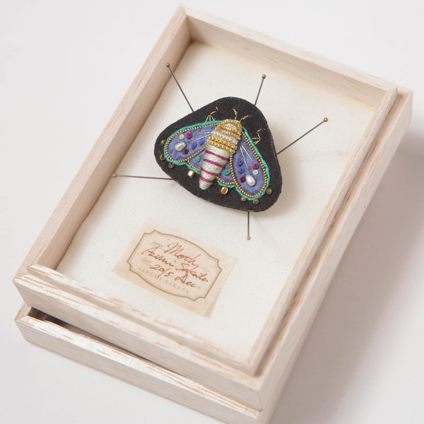 Azumi Sakata Moth Brooch, Black - Small Azumi Sakata Moth Brooch, Black - Small