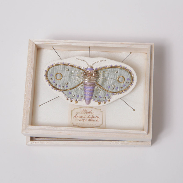 Azumi Sakata Moth Brooch, White - Medium Azumi Sakata Moth Brooch, White - Medium