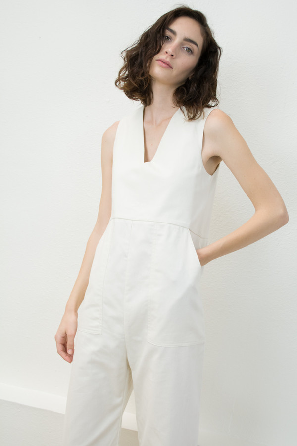Micaela Greg Cream Utility Jumpsuit Micaela Greg Cream Utility Jumpsuit