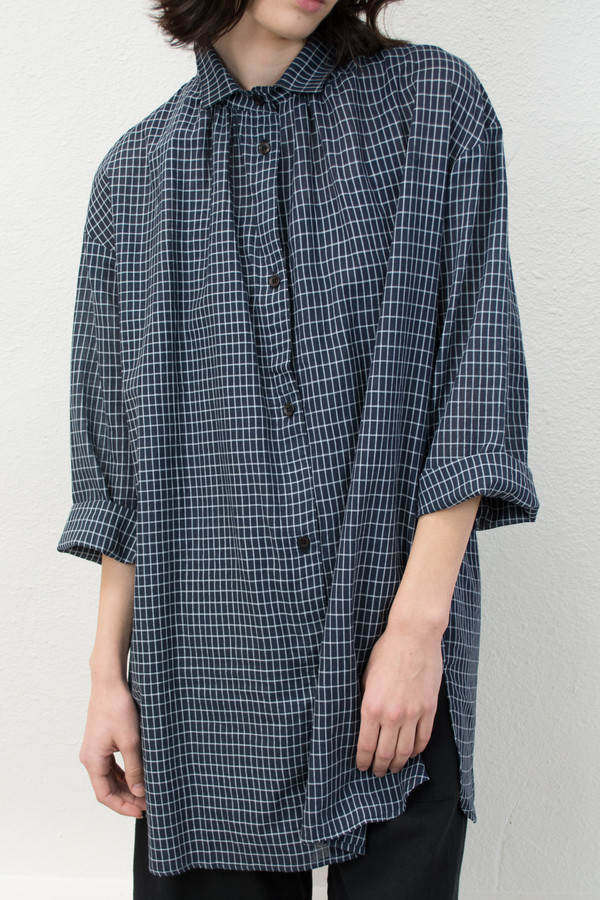 Micaela Greg Long Sleeve Grid Button Up Micaela Greg Long Sleeve Grid Button Up