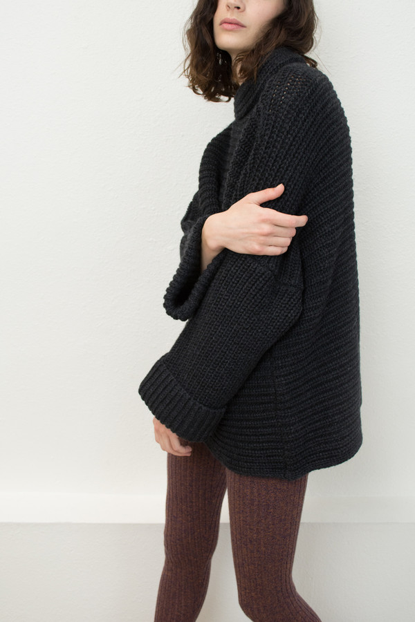 Micaela Greg Melange Black Parallel Pullover Micaela Greg Melange Black Parallel Pullover