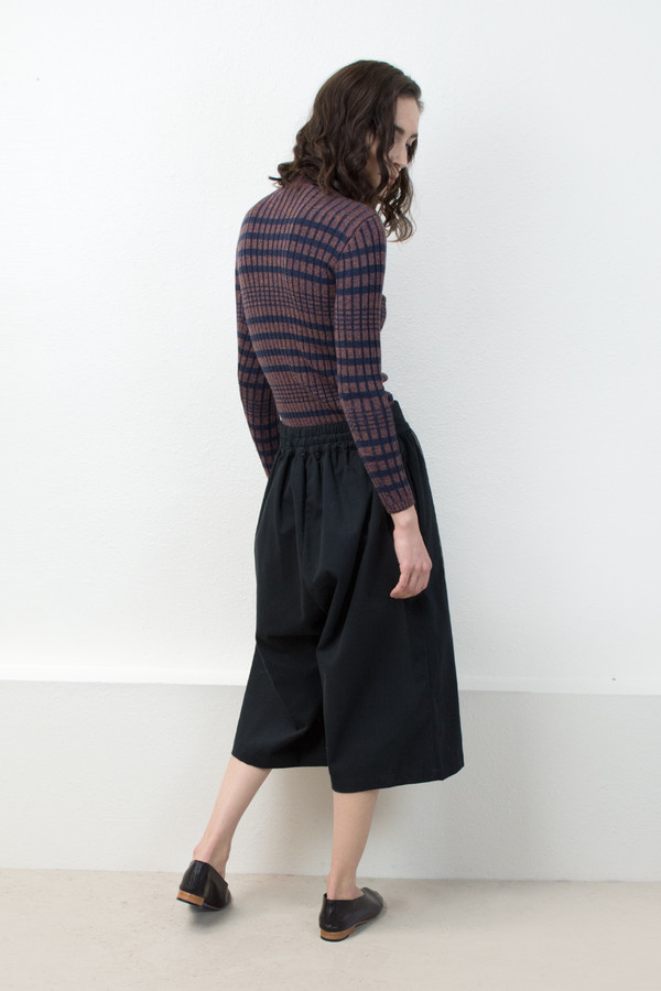 Micaela Greg Navy/Speckle Rust Rib Striped Sweater Micaela Greg Navy/Speckle Rust Rib Striped Sweater