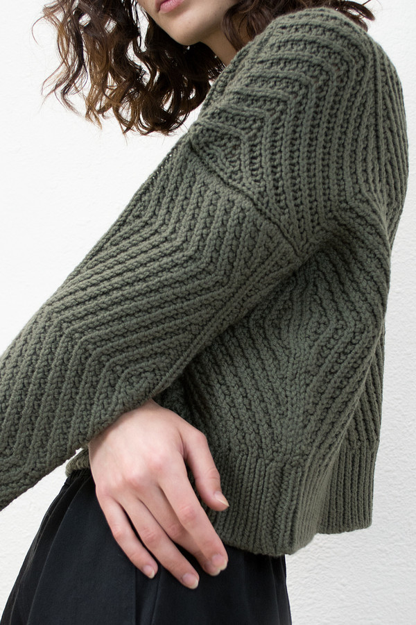 Micaela Greg Olive Bevel Sweater Micaela Greg Olive Bevel Sweater