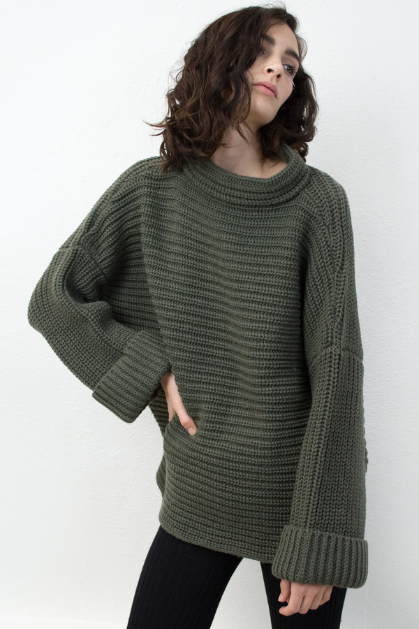 Micaela Greg Olive Parallel Pullover Micaela Greg Olive Parallel Pullover