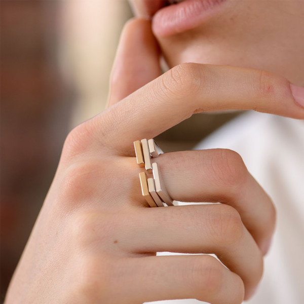 AGMES Thin Open Block Ring AGMES Thin Open Block Ring