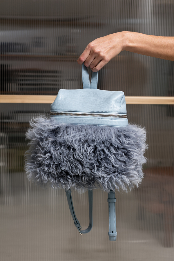 Kara Shearling Small Backpack - sky blue Kara Shearling Small Backpack - sky blue