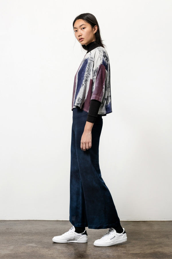 Osei-Duro Box Top in Mauve Brushstrokes Osei-Duro Box Top in Mauve Brushstrokes