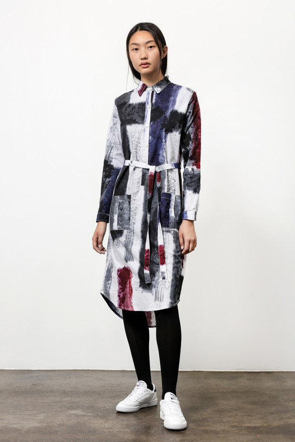 Osei-Duro Causa Dress in Mauve Brushstrokes Osei-Duro Causa Dress in Mauve Brushstrokes