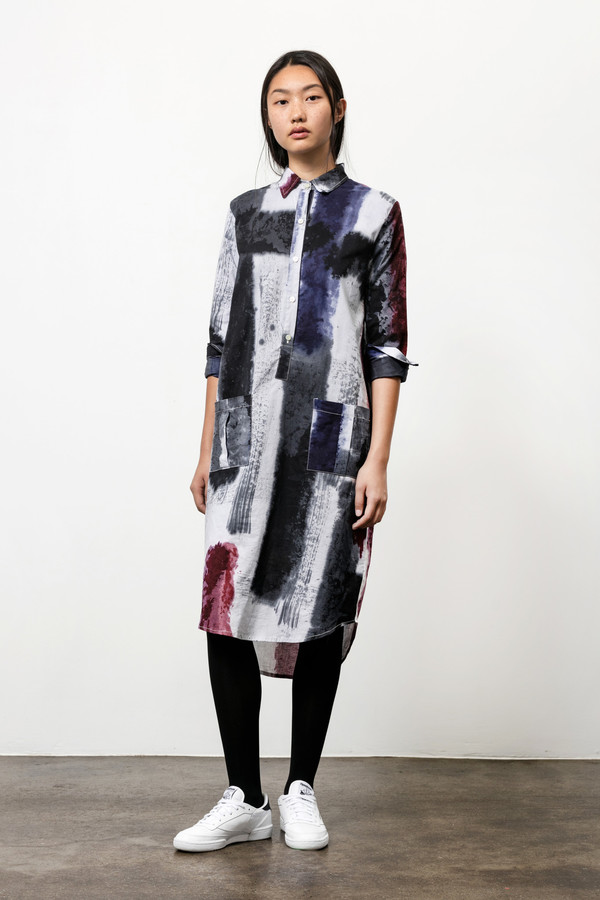 Osei-Duro Causa Dress in Mauve Brushstrokes Osei-Duro Causa Dress in Mauve Brushstrokes