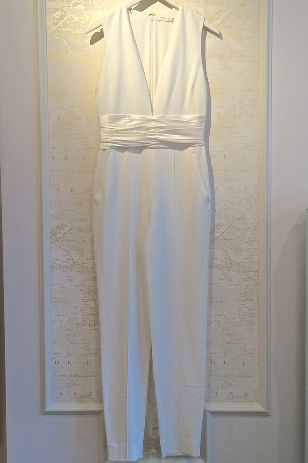 A.L.C. 'Beni' V-Neck Satin Belt Jumpsuit A.L.C. 'Beni' V-Neck Satin Belt Jumpsuit