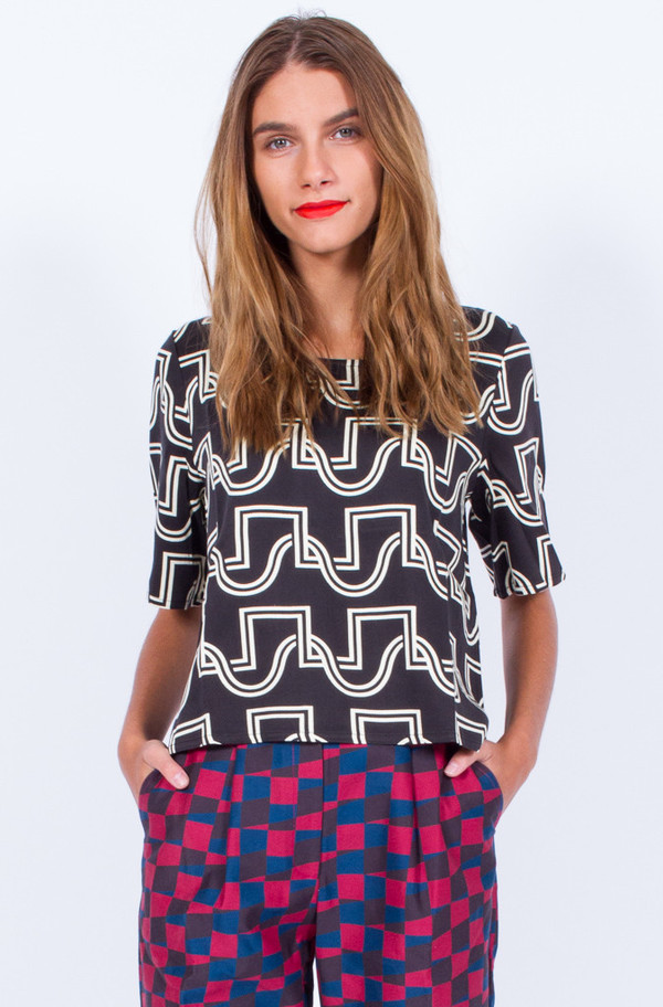 Dusen Dusen BLACK DUO WEAVE YES TEE Dusen Dusen BLACK DUO WEAVE YES TEE