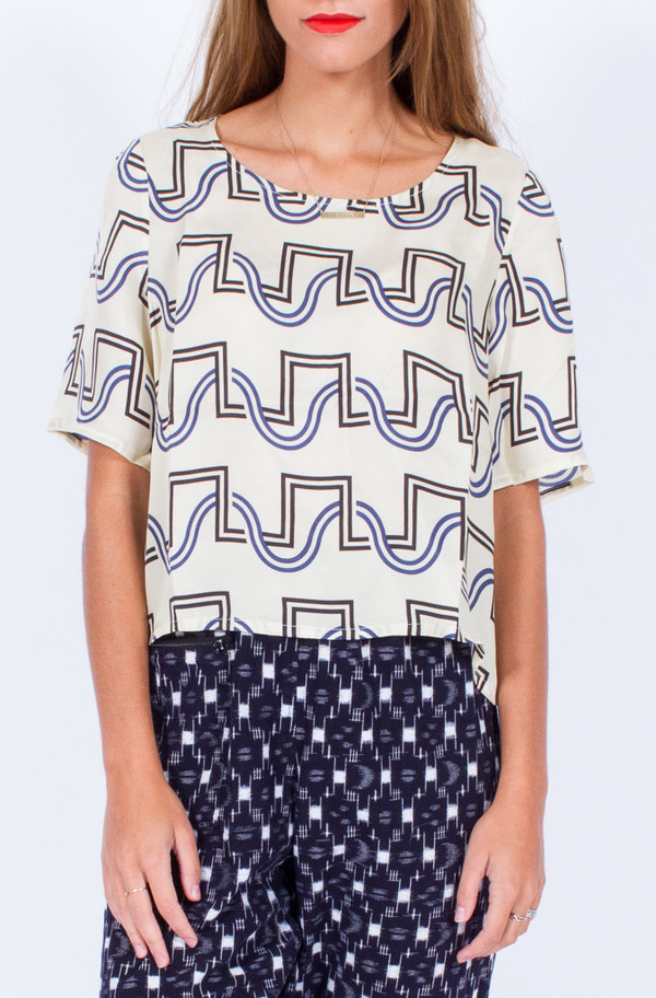 Dusen Dusen CREAM DUO WEAVE YES TEE Dusen Dusen CREAM DUO WEAVE YES TEE