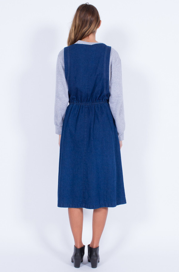 Yo Vintage! DENIM PINAFORE DRESS (MED-LARGE) Yo Vintage! DENIM PINAFORE DRESS (MED-LARGE)
