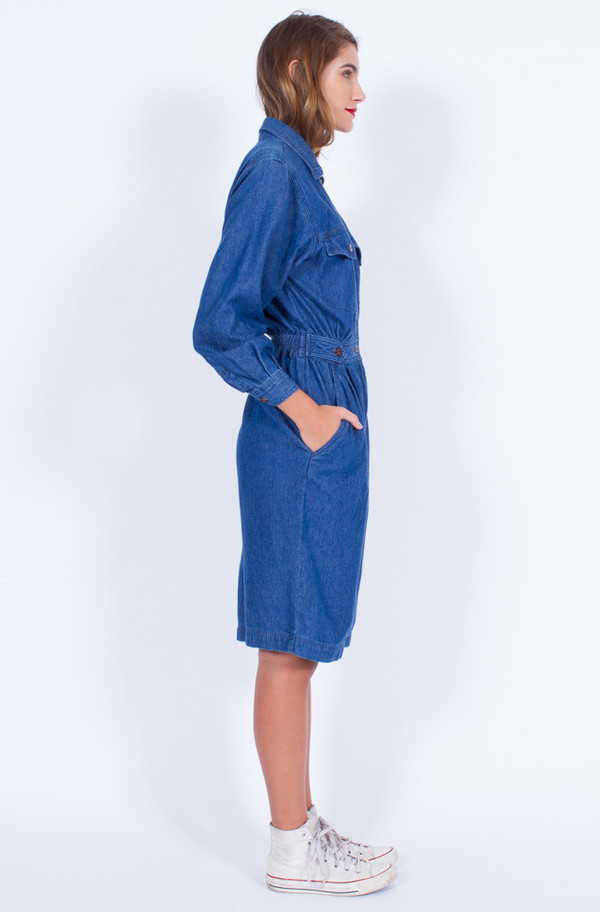 Yo Vintage! DENIM SHIRT DRESS (SMALL) Yo Vintage! DENIM SHIRT DRESS (SMALL)