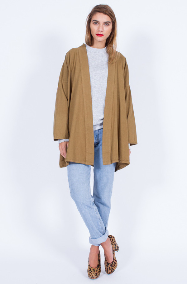 MUSTARD COTTON KIMONO (ONE SIZE) MUSTARD COTTON KIMONO (ONE SIZE)