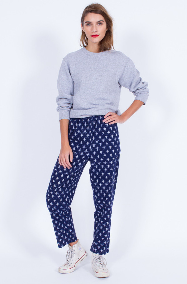 Yo Vintage! Navy Ikat Print Pants (Med-Large) Yo Vintage! Navy Ikat Print Pants (Med-Large)