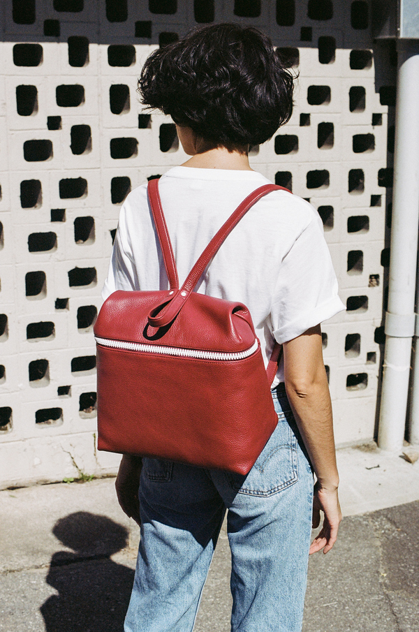Kara Large Backpack - pebbled red Kara Large Backpack - pebbled red