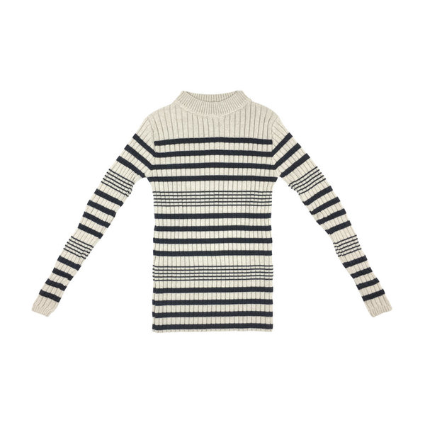 Micaela Greg RIB SWEATER - BLACK + CREAM Micaela Greg RIB SWEATER - BLACK + CREAM