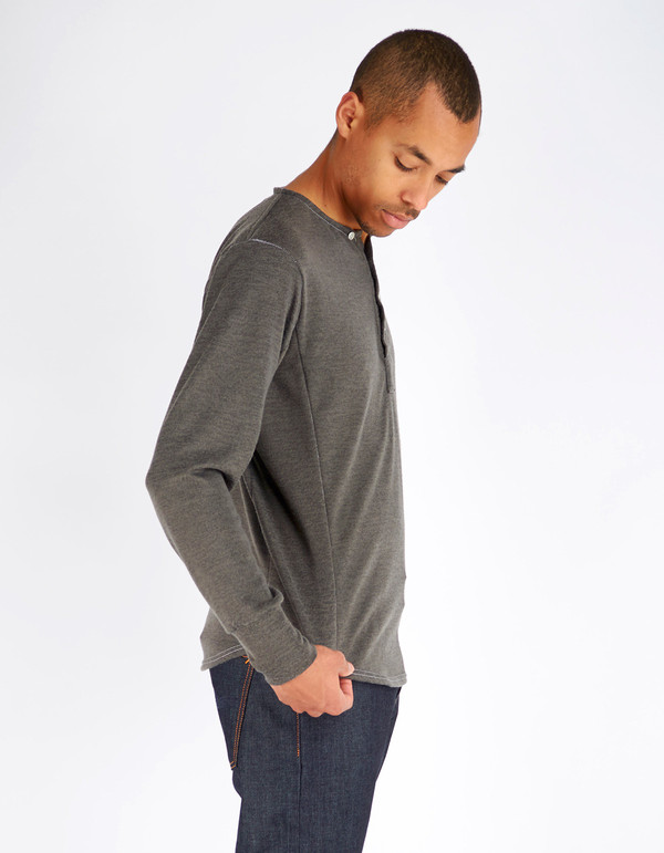 Men's 18 Waits Hobo Henley Soft Charcoal Jersey Men's 18 Waits Hobo Henley Soft Charcoal Jersey