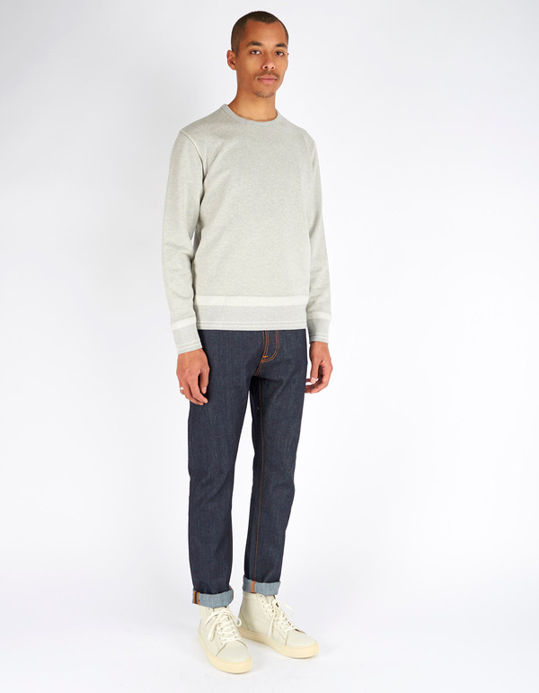Men's Shuttle notes Furrow Crew Sweater Grey Men's Shuttle notes Furrow Crew Sweater Grey