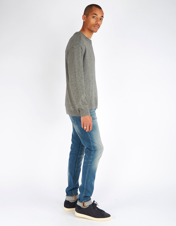 Men's Filippa K Organic Cotton Yak Sweater Grey Melange Men's Filippa K Organic Cotton Yak Sweater Grey Melange