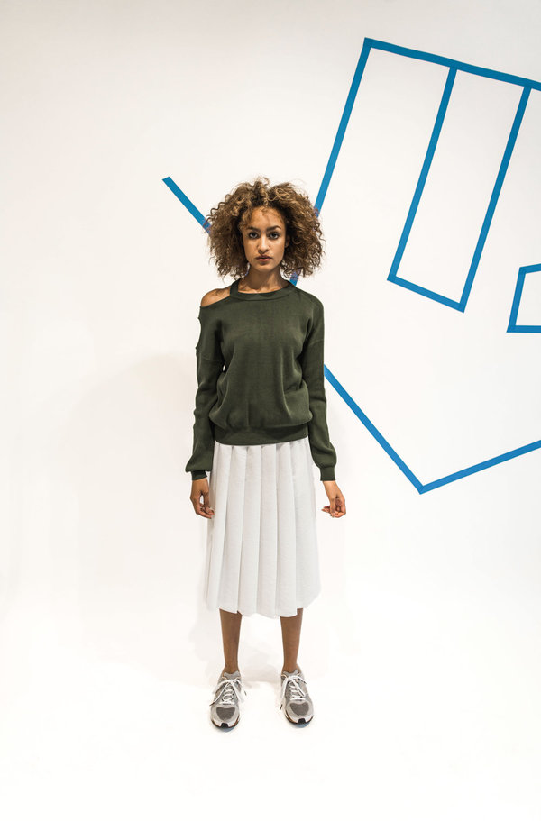 Nomia Cutout Shoulder Crew Neck Sweater Nomia Cutout Shoulder Crew Neck Sweater